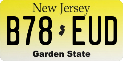 NJ license plate B78EUD