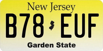 NJ license plate B78EUF