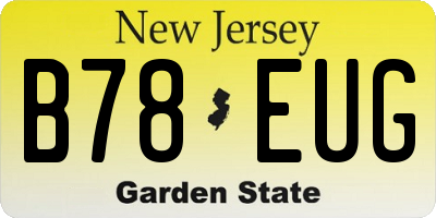 NJ license plate B78EUG