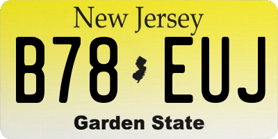 NJ license plate B78EUJ