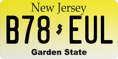 NJ license plate B78EUL