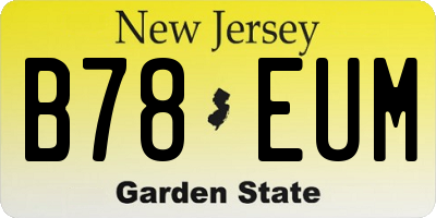 NJ license plate B78EUM