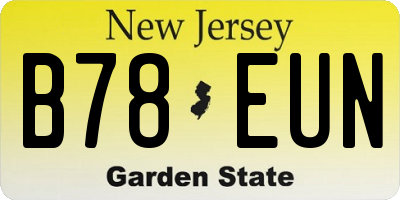 NJ license plate B78EUN