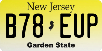 NJ license plate B78EUP