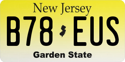 NJ license plate B78EUS