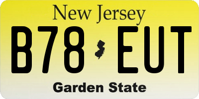 NJ license plate B78EUT