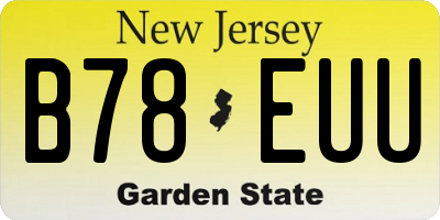 NJ license plate B78EUU