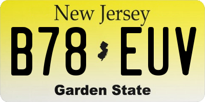 NJ license plate B78EUV