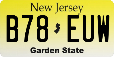 NJ license plate B78EUW