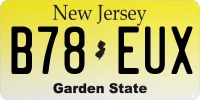 NJ license plate B78EUX