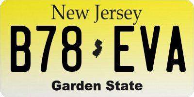 NJ license plate B78EVA