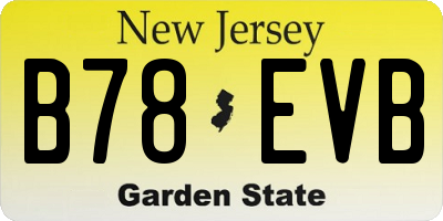 NJ license plate B78EVB