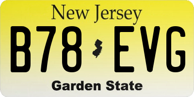 NJ license plate B78EVG