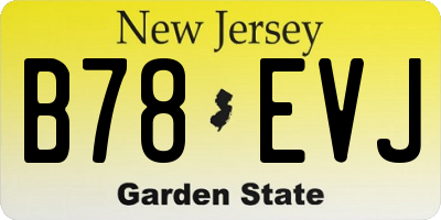 NJ license plate B78EVJ