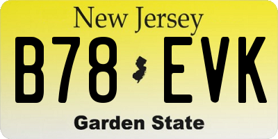 NJ license plate B78EVK