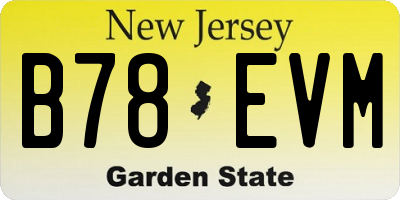 NJ license plate B78EVM