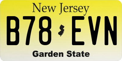 NJ license plate B78EVN