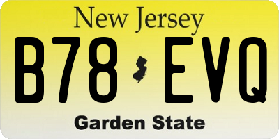 NJ license plate B78EVQ