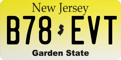 NJ license plate B78EVT