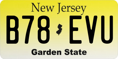 NJ license plate B78EVU