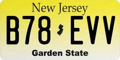 NJ license plate B78EVV