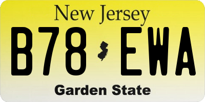 NJ license plate B78EWA