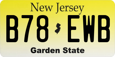 NJ license plate B78EWB