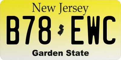NJ license plate B78EWC