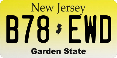 NJ license plate B78EWD