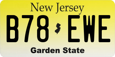 NJ license plate B78EWE