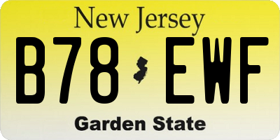 NJ license plate B78EWF