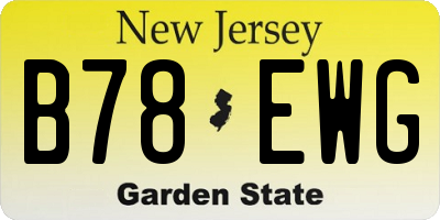 NJ license plate B78EWG