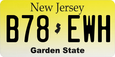 NJ license plate B78EWH