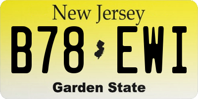 NJ license plate B78EWI