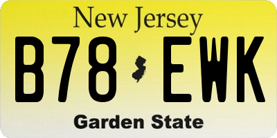 NJ license plate B78EWK