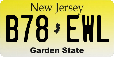 NJ license plate B78EWL