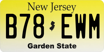 NJ license plate B78EWM