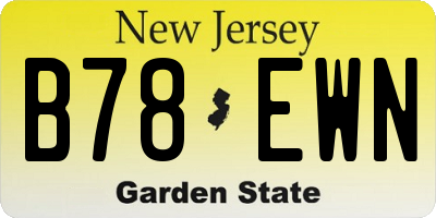 NJ license plate B78EWN