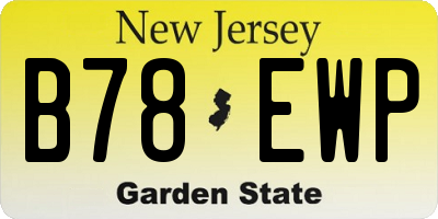 NJ license plate B78EWP