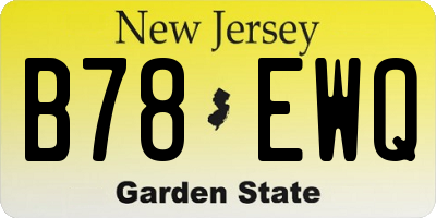 NJ license plate B78EWQ