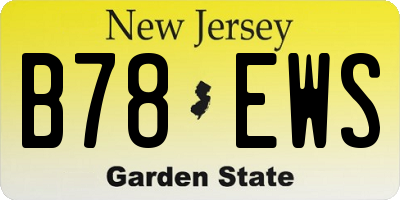 NJ license plate B78EWS