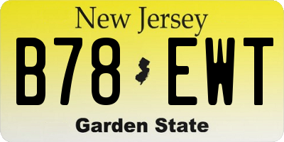 NJ license plate B78EWT