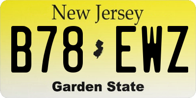 NJ license plate B78EWZ