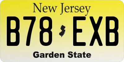 NJ license plate B78EXB