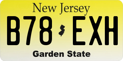 NJ license plate B78EXH
