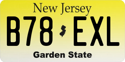 NJ license plate B78EXL
