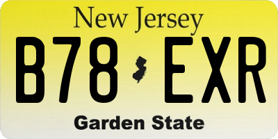 NJ license plate B78EXR