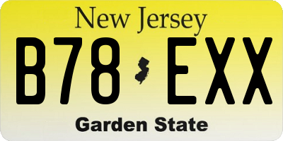 NJ license plate B78EXX