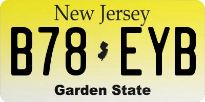 NJ license plate B78EYB