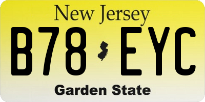 NJ license plate B78EYC